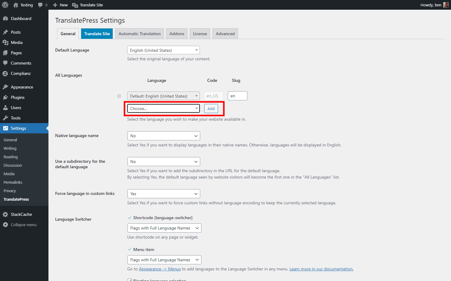 Translate legal documents to multiple languages with TranslatePress Complianz