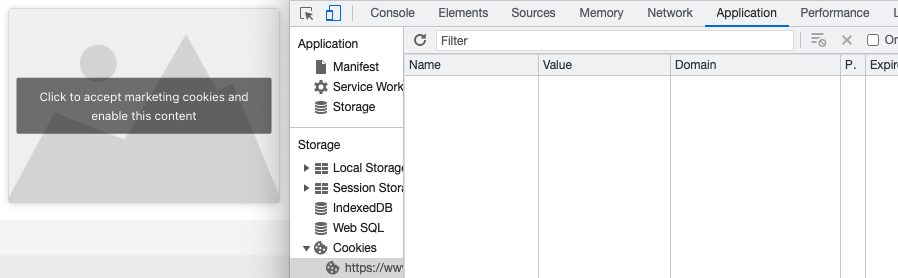 Complianz - Blocked tracking image/pixel with PHP filter