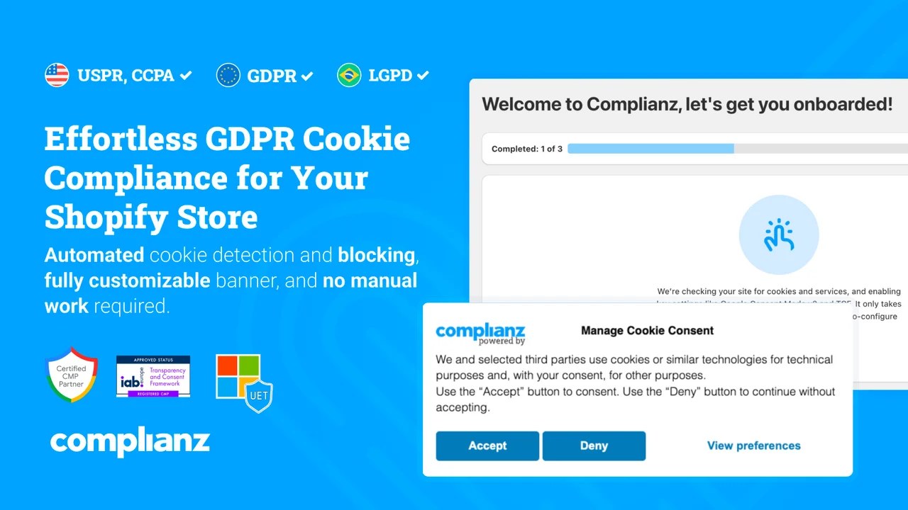 The Complianz Consent app on the Shopify App Store