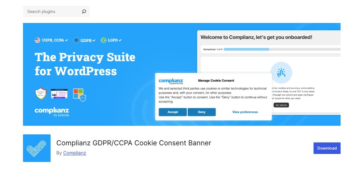 The Complianz plugin on WordPress.org