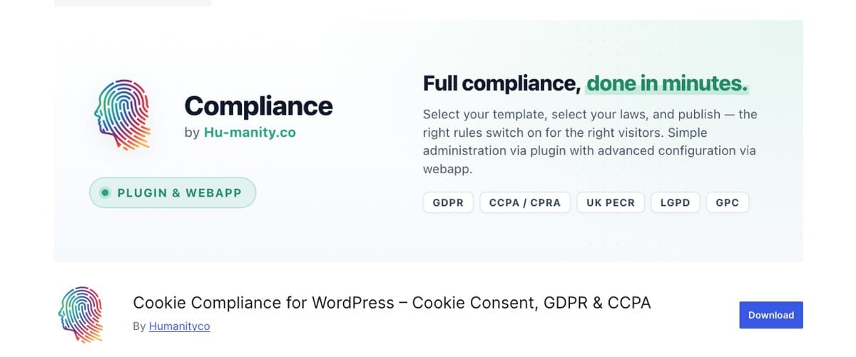 The Cookie Compliance plugin on WordPress.org