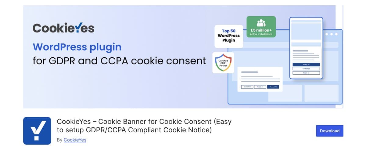 The CookieYes plugin on WordPress.org